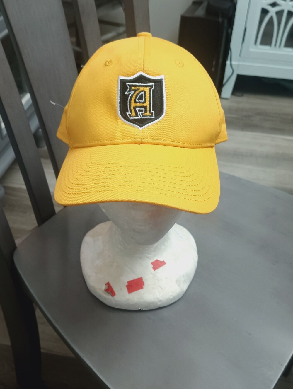 Yellow Adults Alabama State University Band Baseball Cap with Shield 'A' Patch